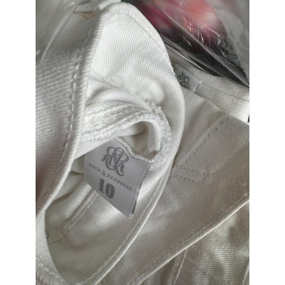 Rock & Republic Women's White Denim Bootcut Jeans Designer Fashion - Picture 10 of 10